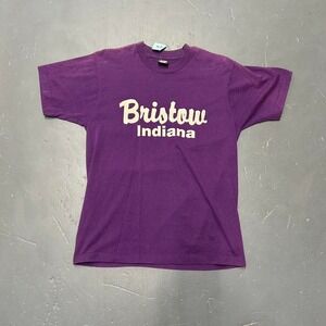 Vintage 90s single stitch purple Bristow Indiana spellout graphic tshirt
